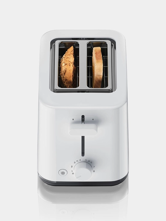 Braun Breakfast 1 HT1010WH toster, 900 Vt, 2 tost, 8 daraja, isitish va muzdan tushirish