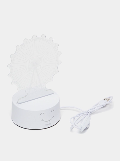 3D светильник, ночник светодиодный LED, USB, 18 видов — SMILEE-3XLRANG-СЕРЫЙ