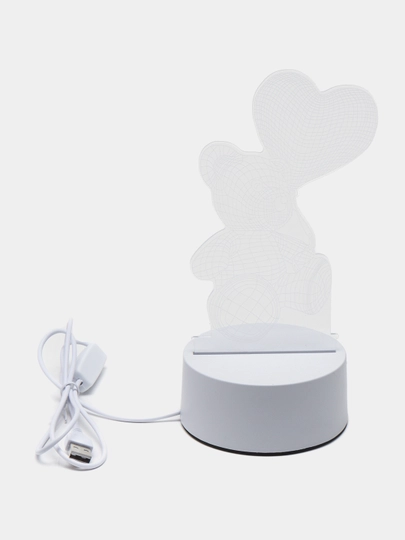 3D светильник, ночник светодиодный LED, USB, 18 видов — SMILEE-3XLRANG-БЕЖМЕЛ