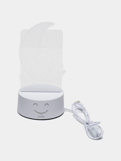 3D светильник, ночник светодиодный LED, USB, 18 видов — SMILEE-3XLRANG-ХАКИ