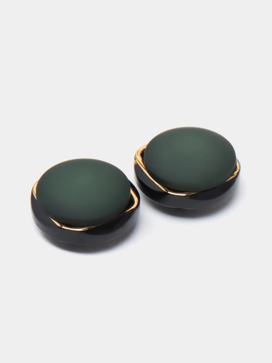 Yaltiroq bilan qoplangan yashil kvadrat tugmalar, 15 mm