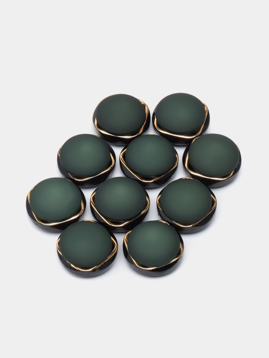 Yaltiroq bilan qoplangan yashil kvadrat tugmalar, 15 mm - 