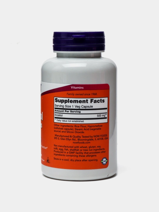 Inozitol Now Foods Inositol 500 mg USA, 100 kapsula