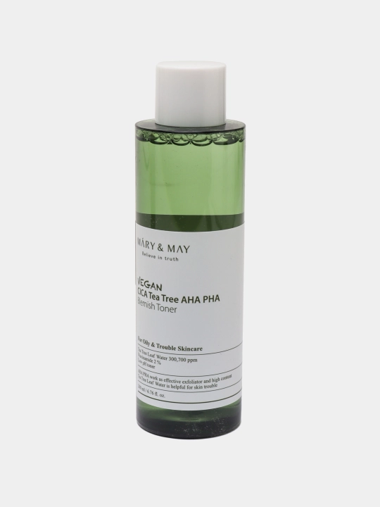 Muammoli teri uchun tinchlantiruvchi tonik Mary&May Vegan CICA Tea Tree AHA PHA