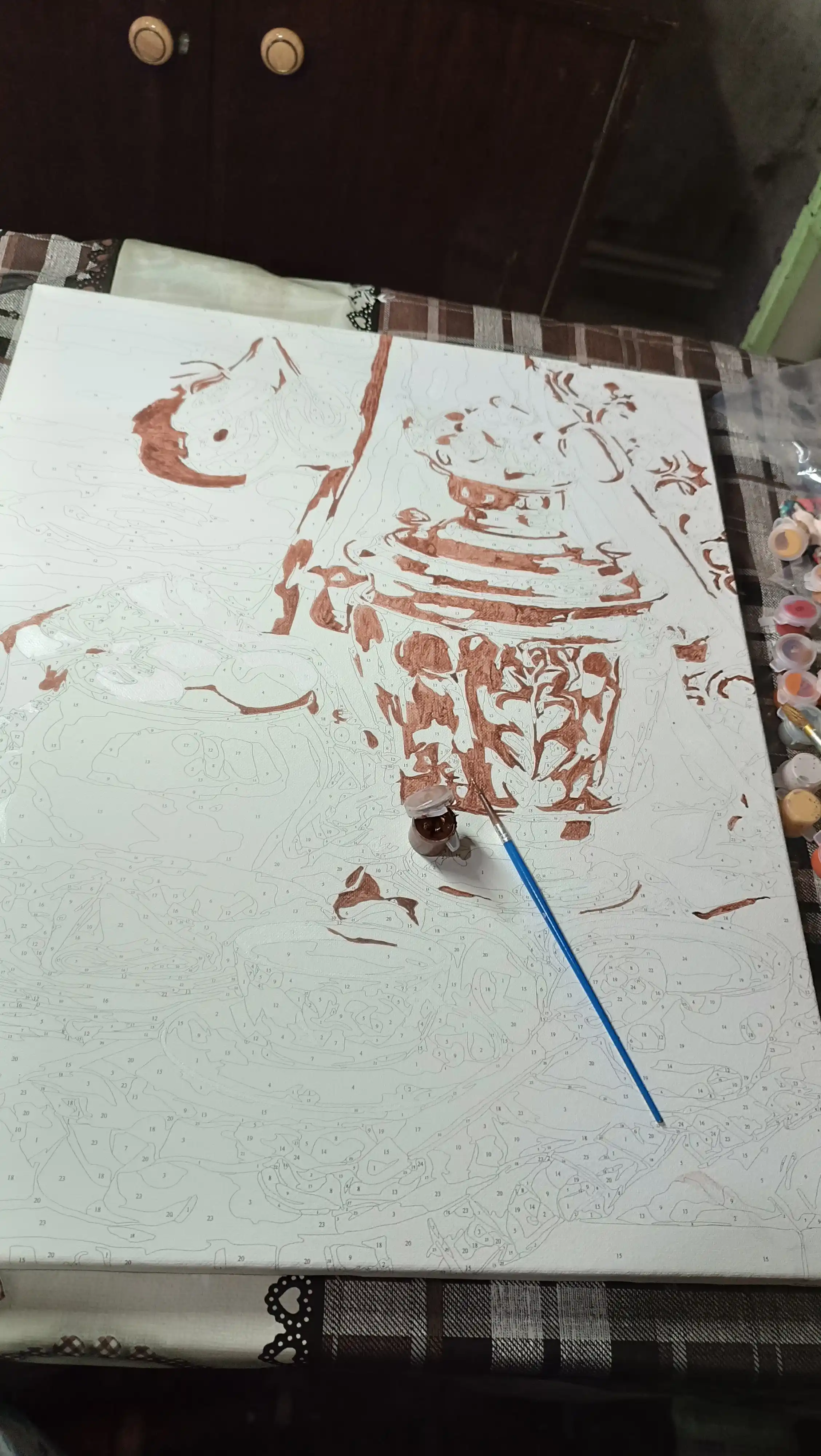 Raqam bo'yicha rasm Skystore "Natyurmort va gullar", ramkaga tortilgan, 40 * 50 sm