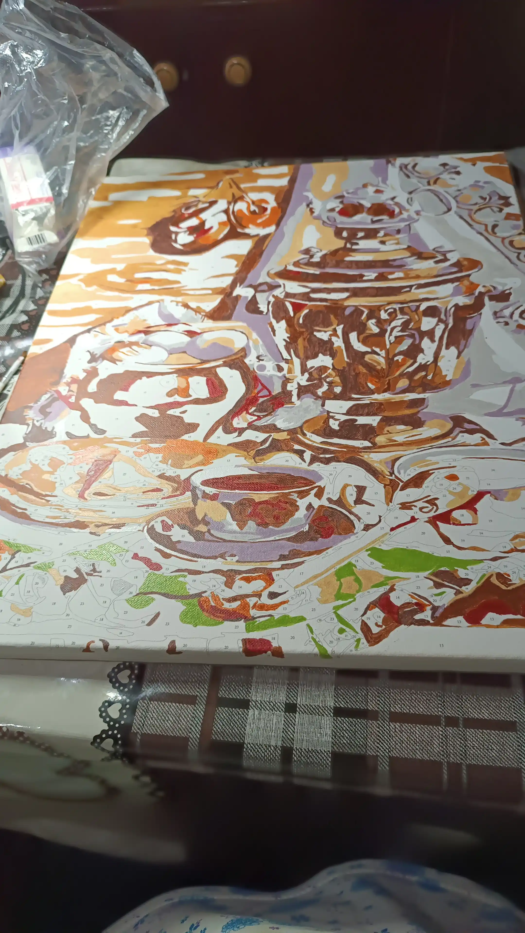 Raqam bo'yicha rasm Skystore "Natyurmort va gullar", ramkaga tortilgan, 40 * 50 sm