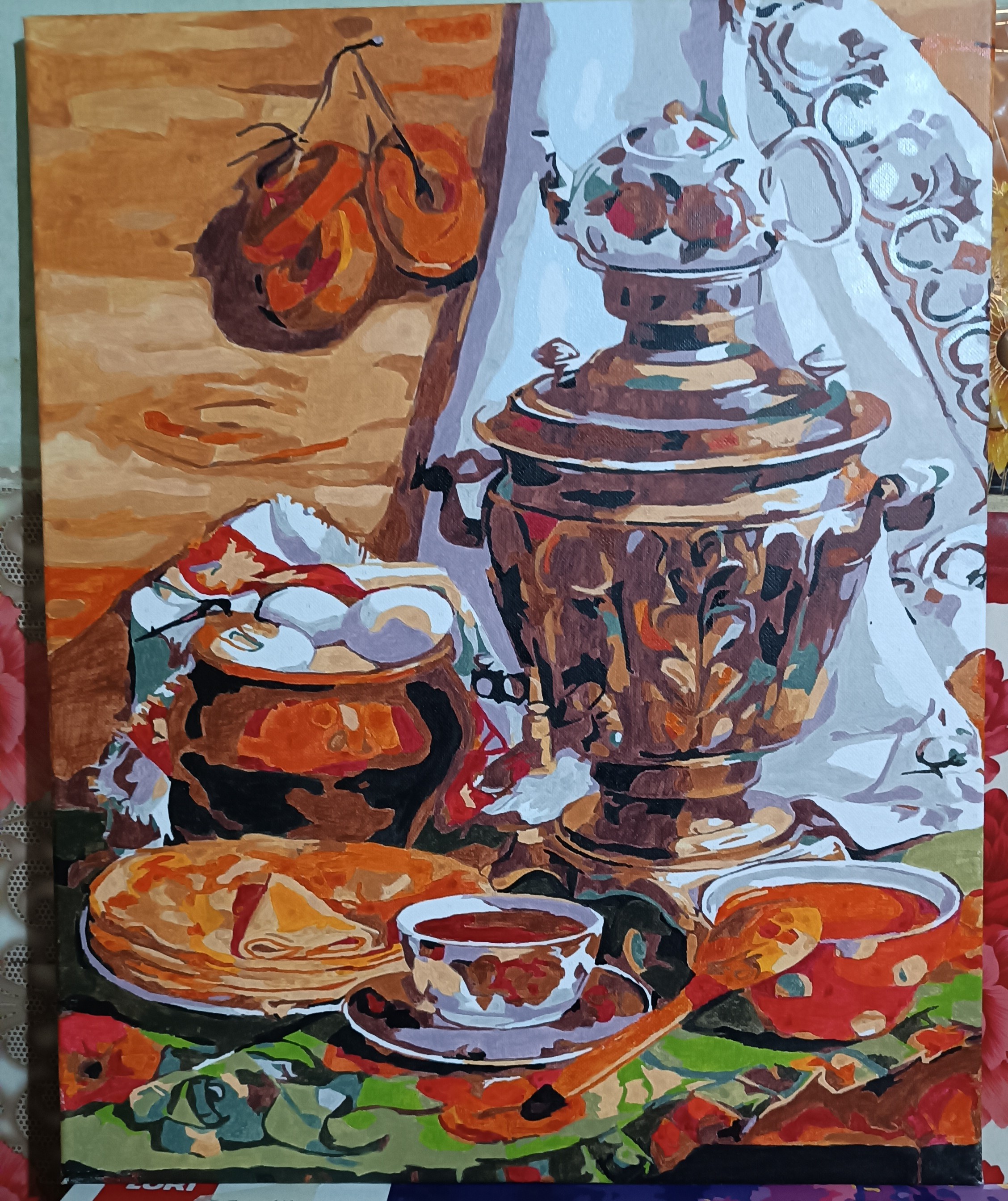 Raqam bo'yicha rasm Skystore "Natyurmort va gullar", ramkaga tortilgan, 40 * 50 sm