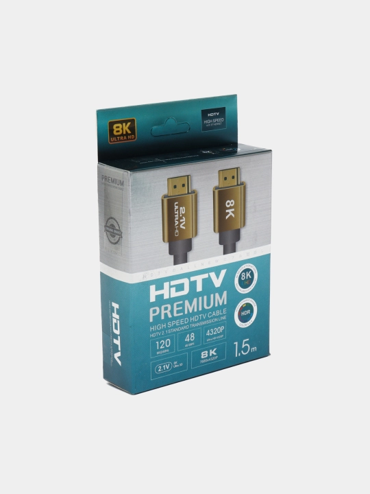 Кабель HDMI Premium 2.1v 8K-60 Гц / 4K-120 Гц / 2К-144 Гц, 1.5 м / 3 м / 5 м