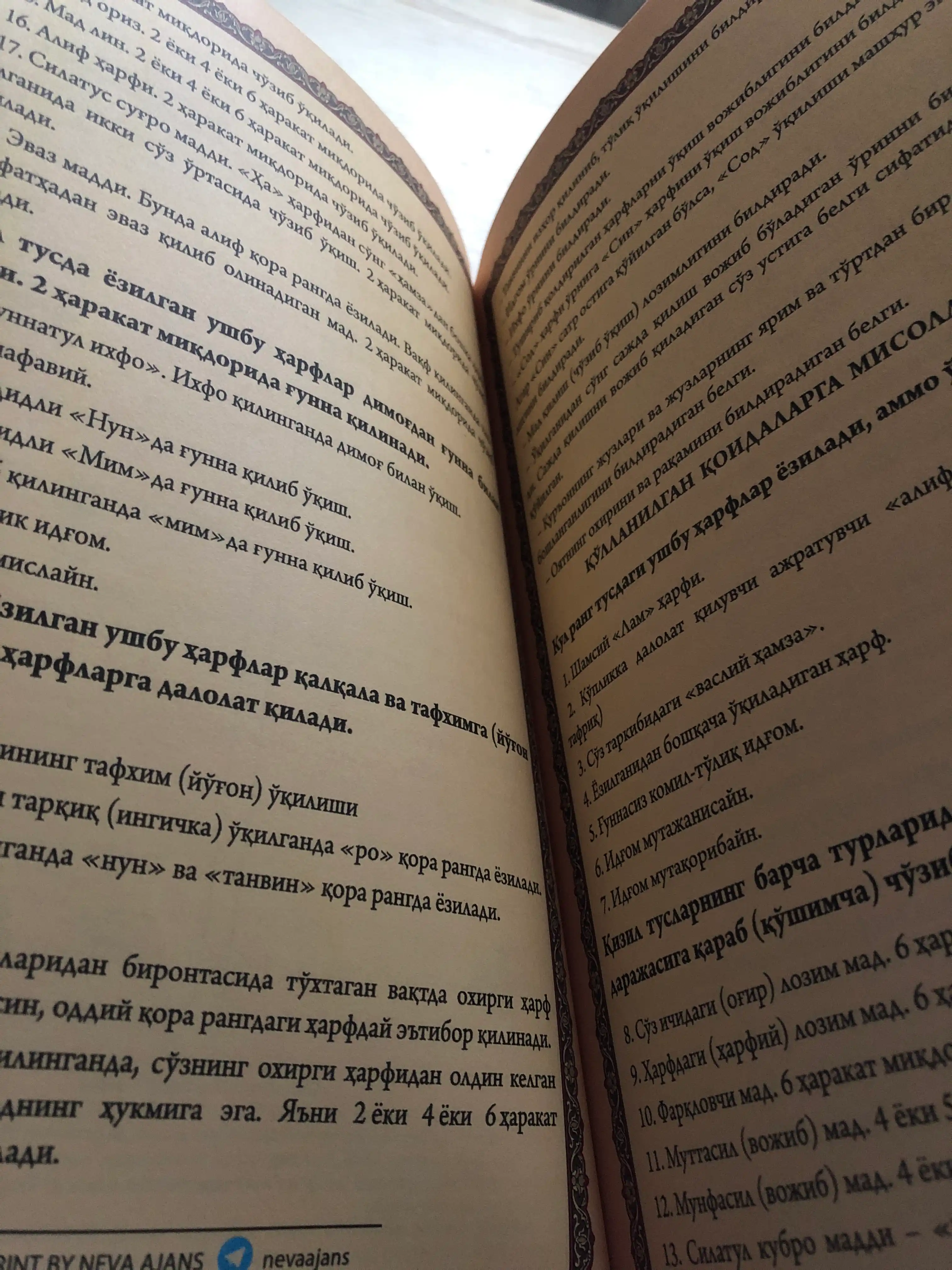 Tajvidli Qur'on kitobi charm muqova Naqshi 17/24