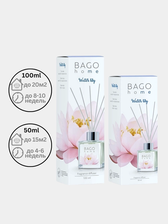 Tabiiy xushbo'y diffuzor BAGO home, 50 ml, 100 ml