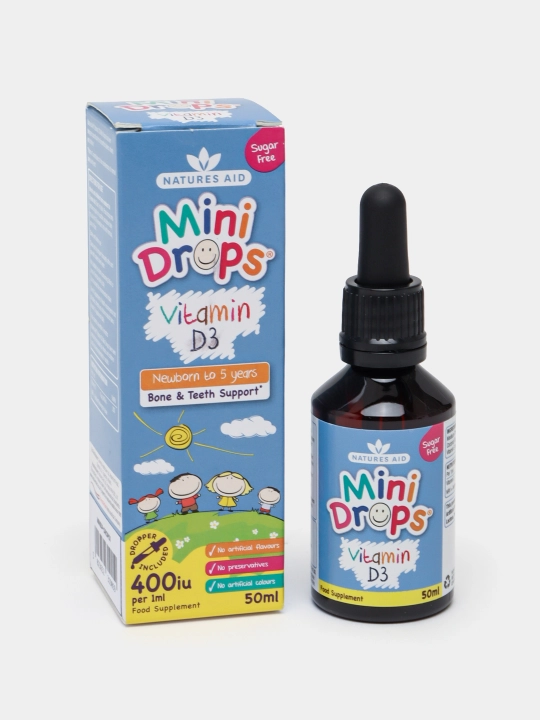 Natures Aid Мини Дропс Витамин D Мини Капли, 50 мл - 