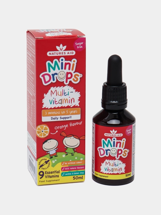 Мультивитаминный комплекс для детей Natures Aid Mini Drops, 50 мл - 