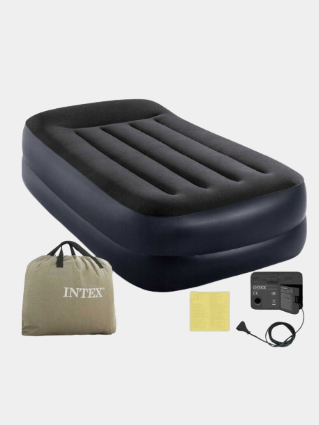 Bir kishilik shishiriladigan yotoq Intex, 191 * 99 * 42 sm, yuk kotarishi 136 kg - 