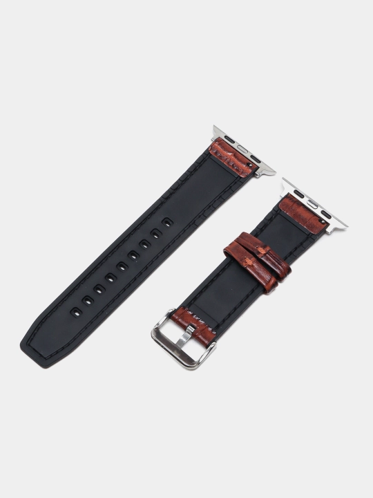 Charm tasma I Watch 3/4/5/6/7/8/SE/Ultra uchun, silikon qoplamali, 42/44/45/49 mm