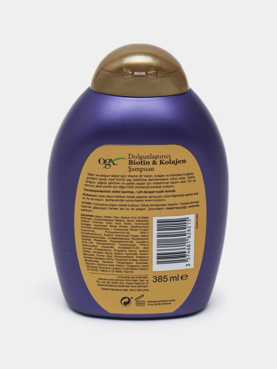 Shampun OGX sulfatsiz, professional, biotin/kollagen, 385 ml Germaniya