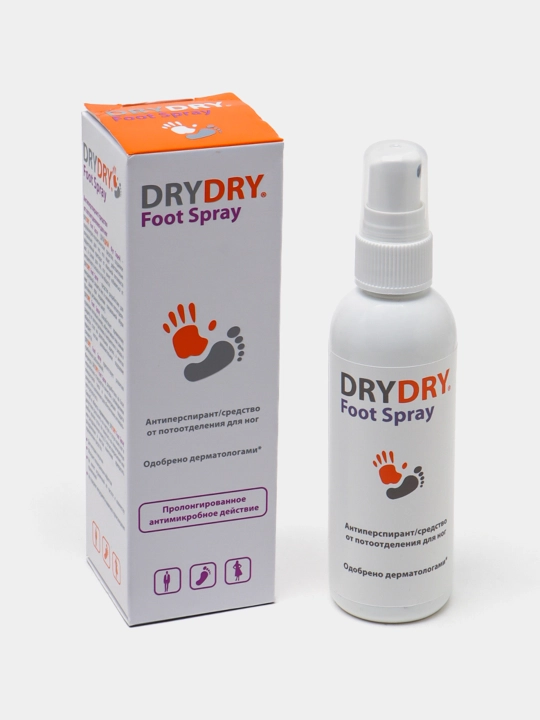 Дезодорант антиперспирант Drydry Foot Spray, средство для ног от потоотделения, 100 мл - 