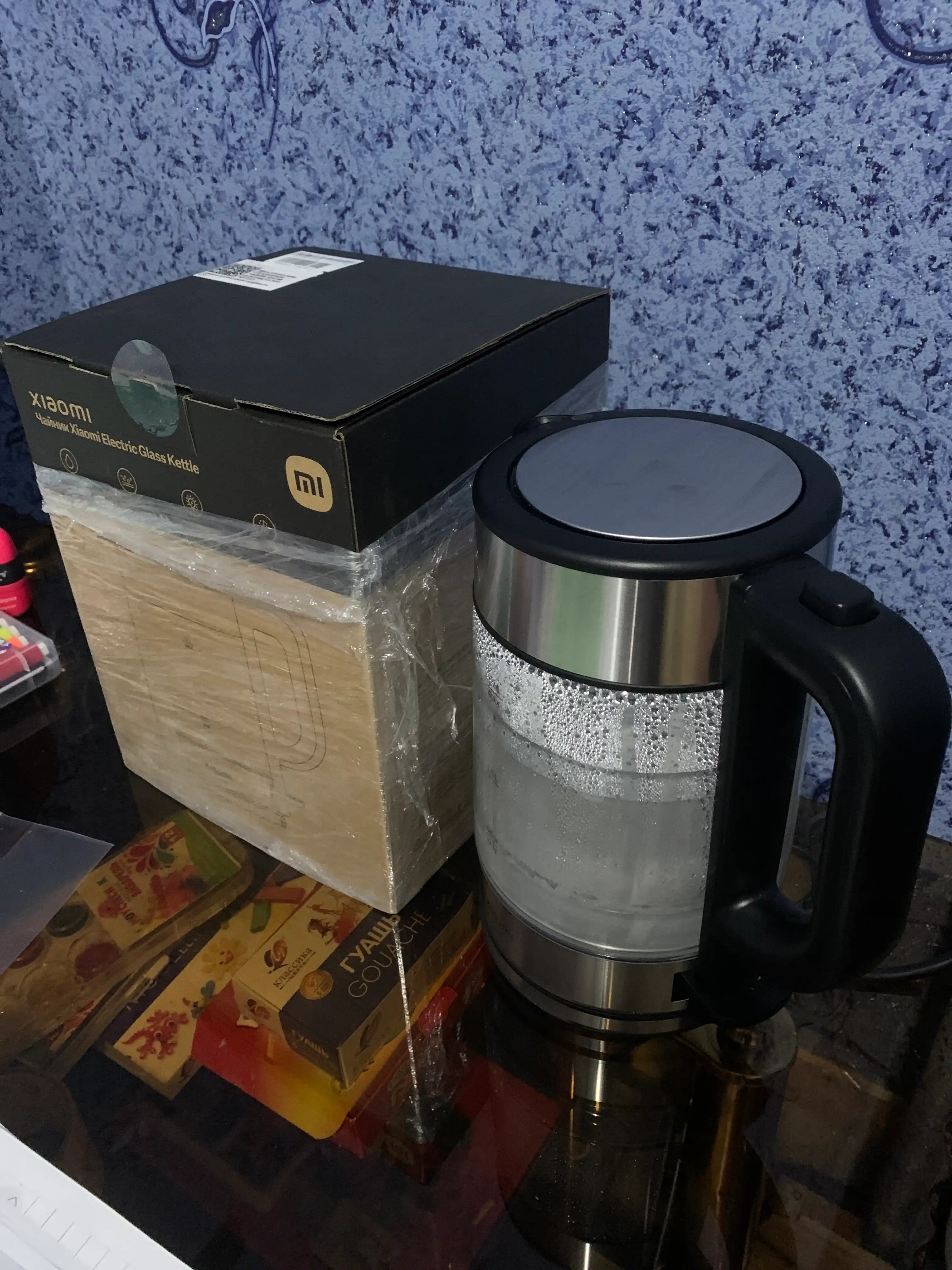 Elektr choynak Xiaomi Mi Electric Glass Kettle, avtomatik ochirish bilan, 1.7 litr