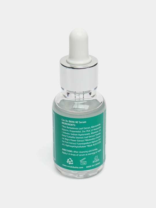Укрепляющая сыворотка для сужения пор Cos De BAHA Niacinamide 20% Zinc 4% Pore Reducer, 30 мл