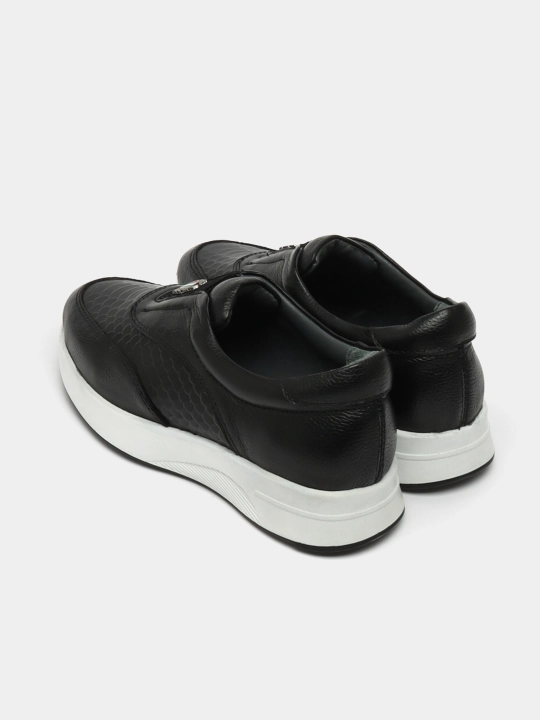 Erkaklar va o‘smirlar uchun Premium Black sliponlar, tabiiy charm, qulay yengil taglik