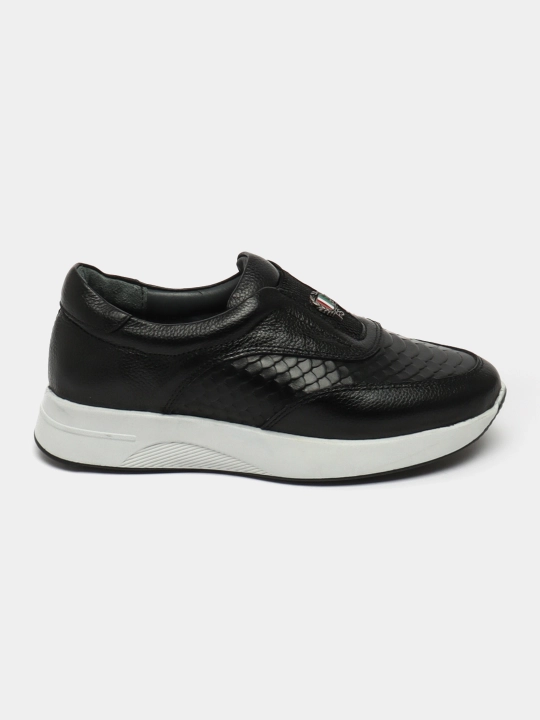 Erkaklar va o‘smirlar uchun Premium Black sliponlar, tabiiy charm, qulay yengil taglik