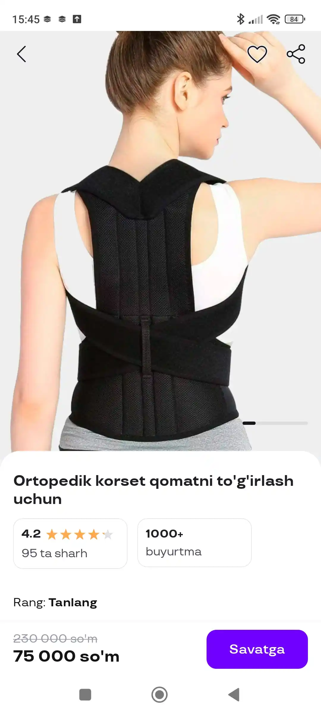 Ortopedik qaddi-qomat uchun korset, orqa uchun qaddi-qomat korrektori
