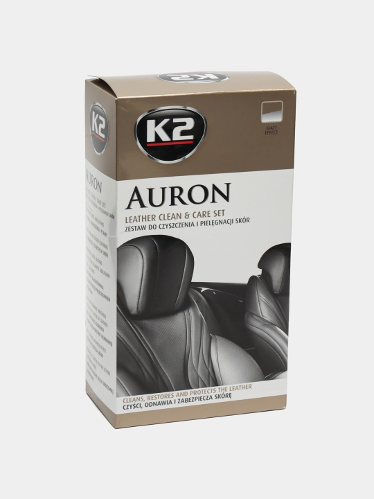 Очиститель + кондиционер для кожи, набор с щёткой и микрофиброй K2 AURON