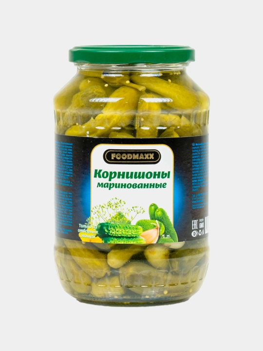 Bodring Korishonlar (3-6 sm), marinadlangan, shisha bankada, 1 litrdan - 
