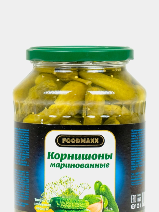 Bodring Korishonlar (3-6 sm), marinadlangan, shisha bankada, 1 litrdan