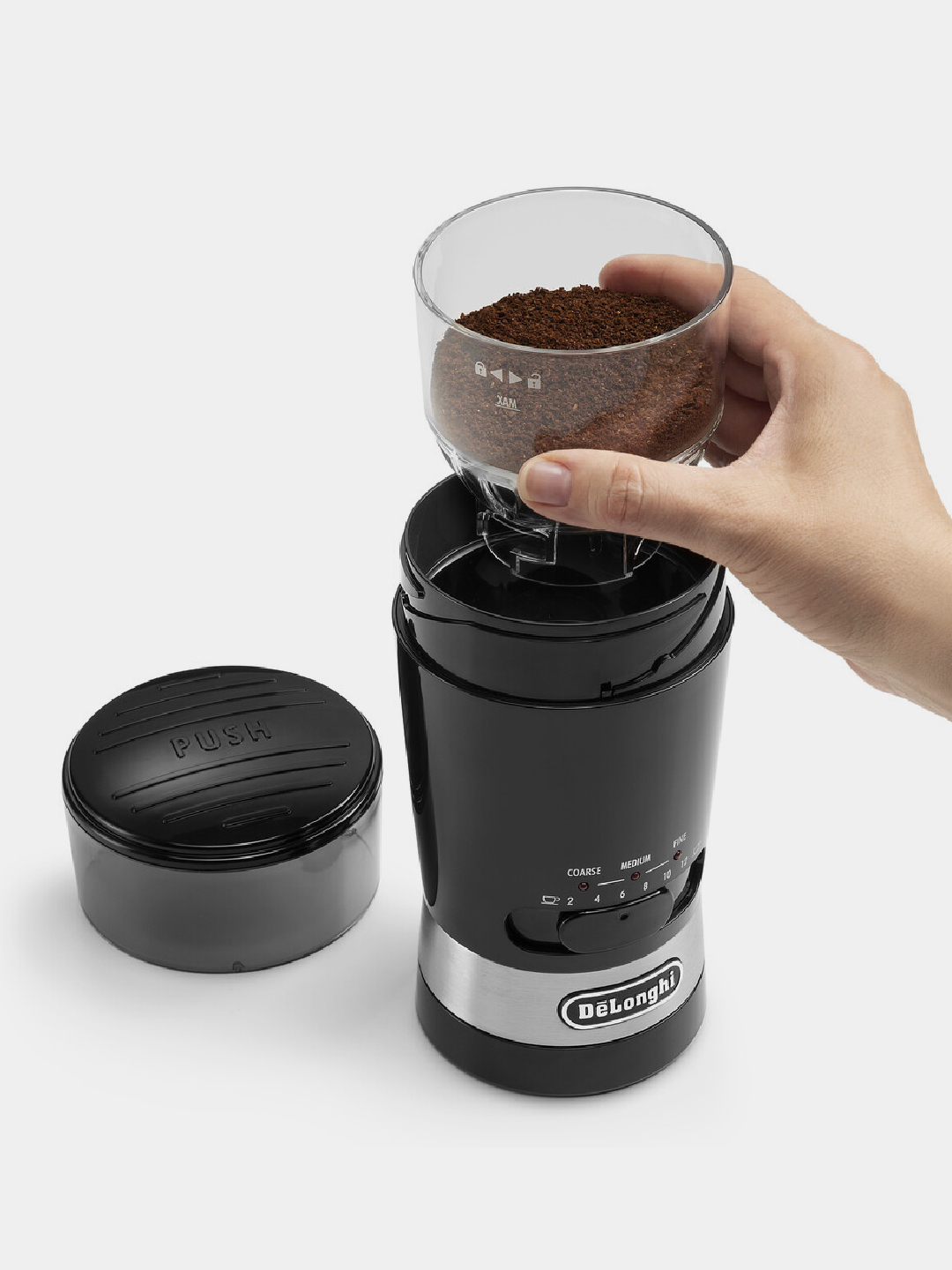 Qahva maydalagich elektr DeLonghi KG 210, ixcham, 1 kg, uy va dacha uchun