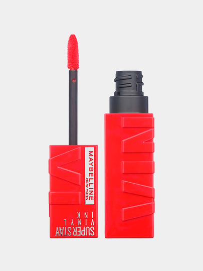 Помада для губ Maybelline New York Super Stay Vinyl Ink, оттенок 25 горячий красный