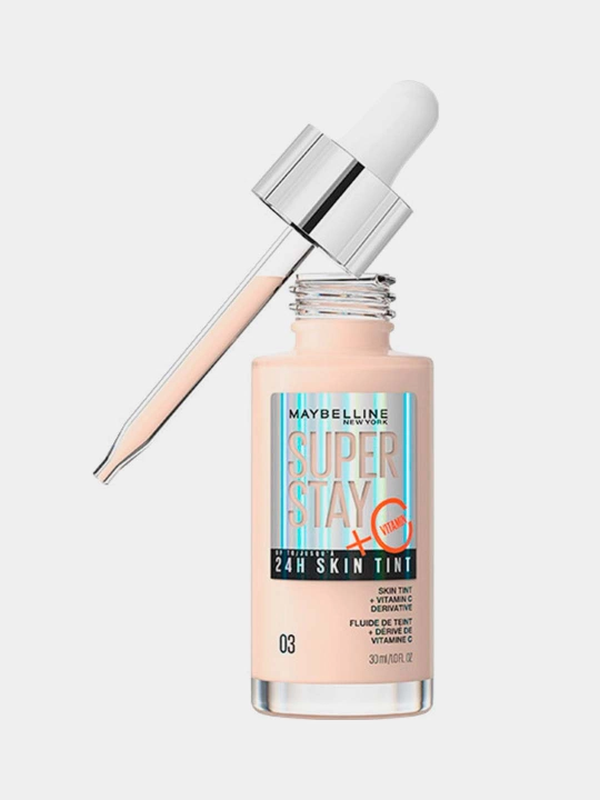 Тональная сыворотка для лица Maybelline New York Super Stay 24h, с витамином С, тон 03