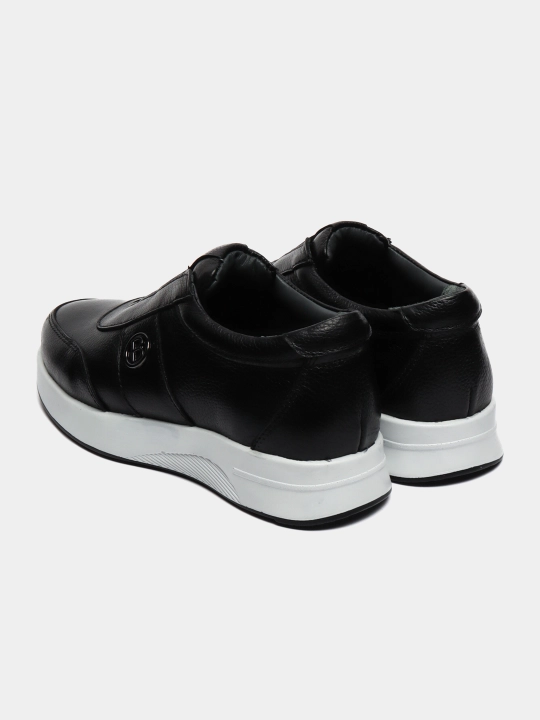 Erkaklar va o‘smirlar uchun Premium Black sliponlar, tabiiy charm, qulay yengil taglik