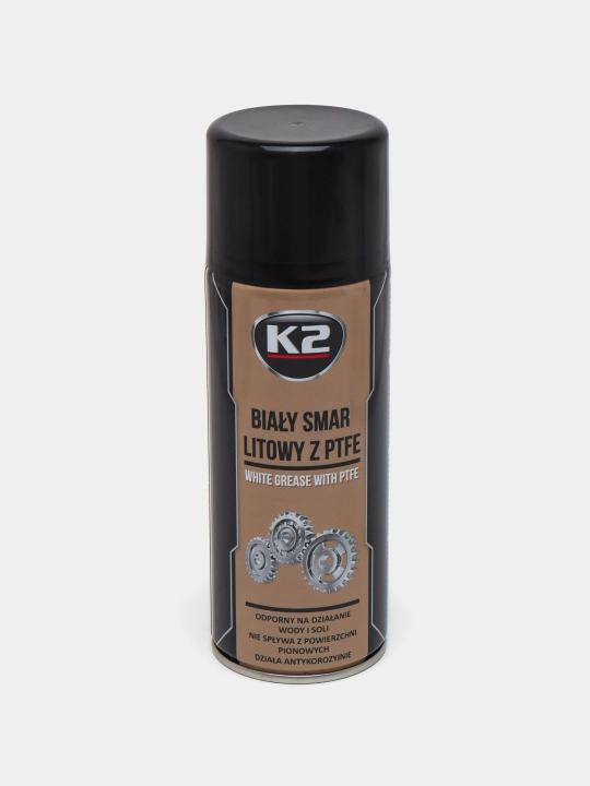 Teflon bilan moylash K2 WHITE GREASE PTFE, 400 ml