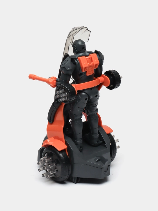 Politsiya mototsikli transformer, chiroq va ovozli robot o'yinchoq, bolalar uchun, 16×8 sm