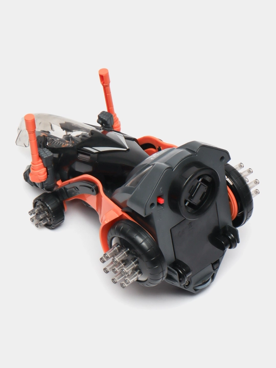 Politsiya mototsikli transformer, chiroq va ovozli robot o'yinchoq, bolalar uchun, 16×8 sm