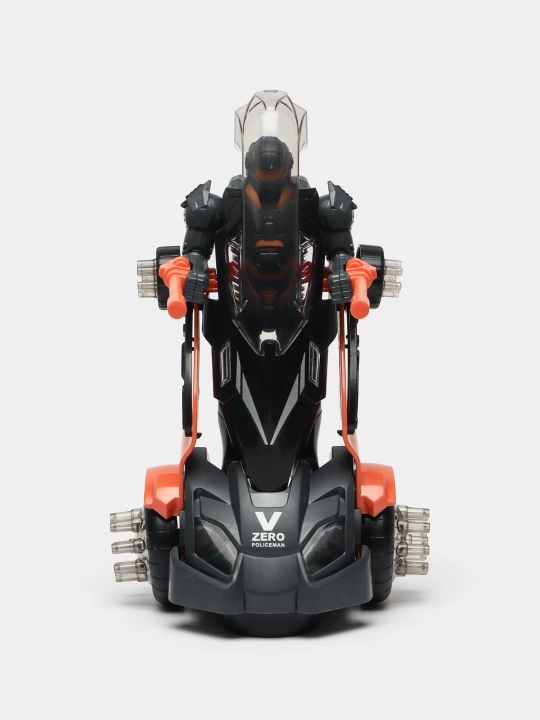 Politsiya mototsikli transformer, chiroq va ovozli robot o'yinchoq, bolalar uchun, 16×8 sm
