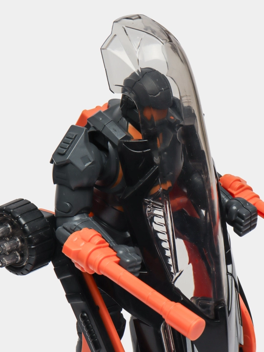 Politsiya mototsikli transformer, chiroq va ovozli robot o'yinchoq, bolalar uchun, 16×8 sm