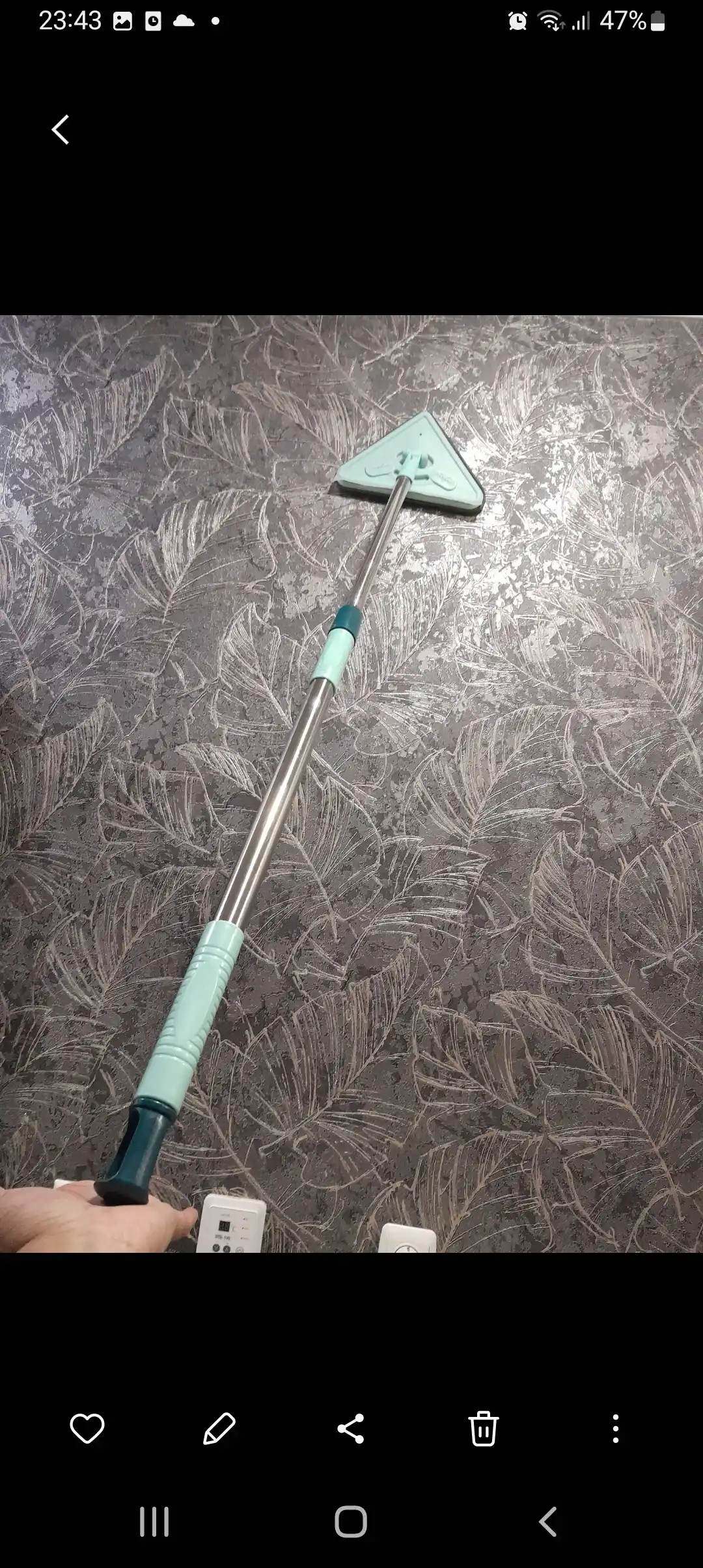 Uchburchak shaklidagi universal shvabra, 2 ta nozul bilan