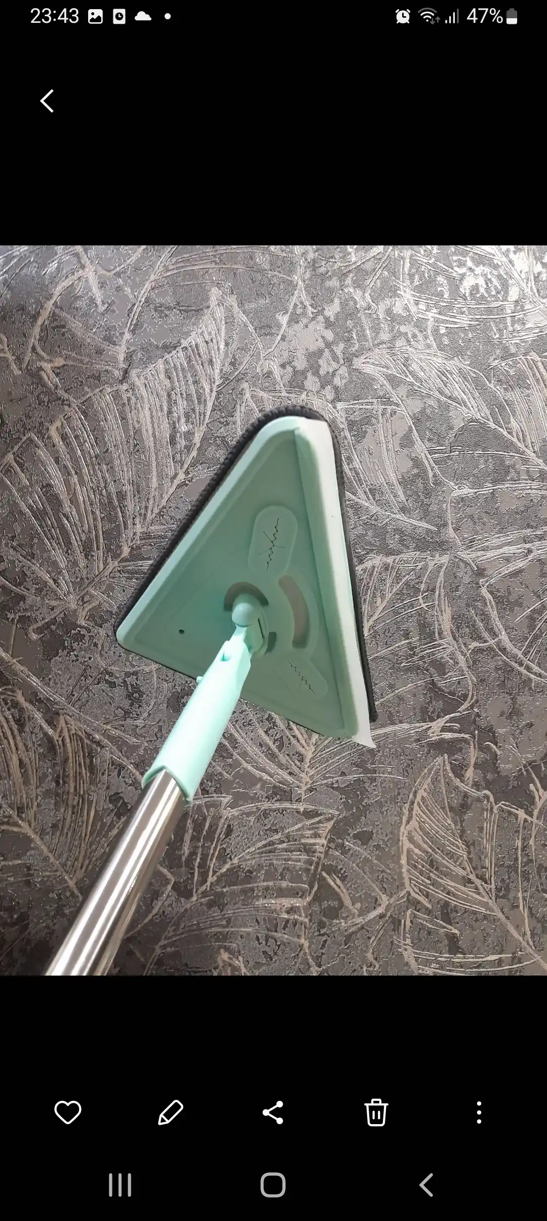Uchburchak shaklidagi universal shvabra, 2 ta nozul bilan