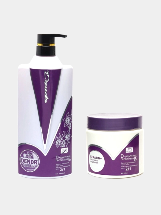 Shampun va balzam Dendr Keratin to'plami, 2 tasi 1 da