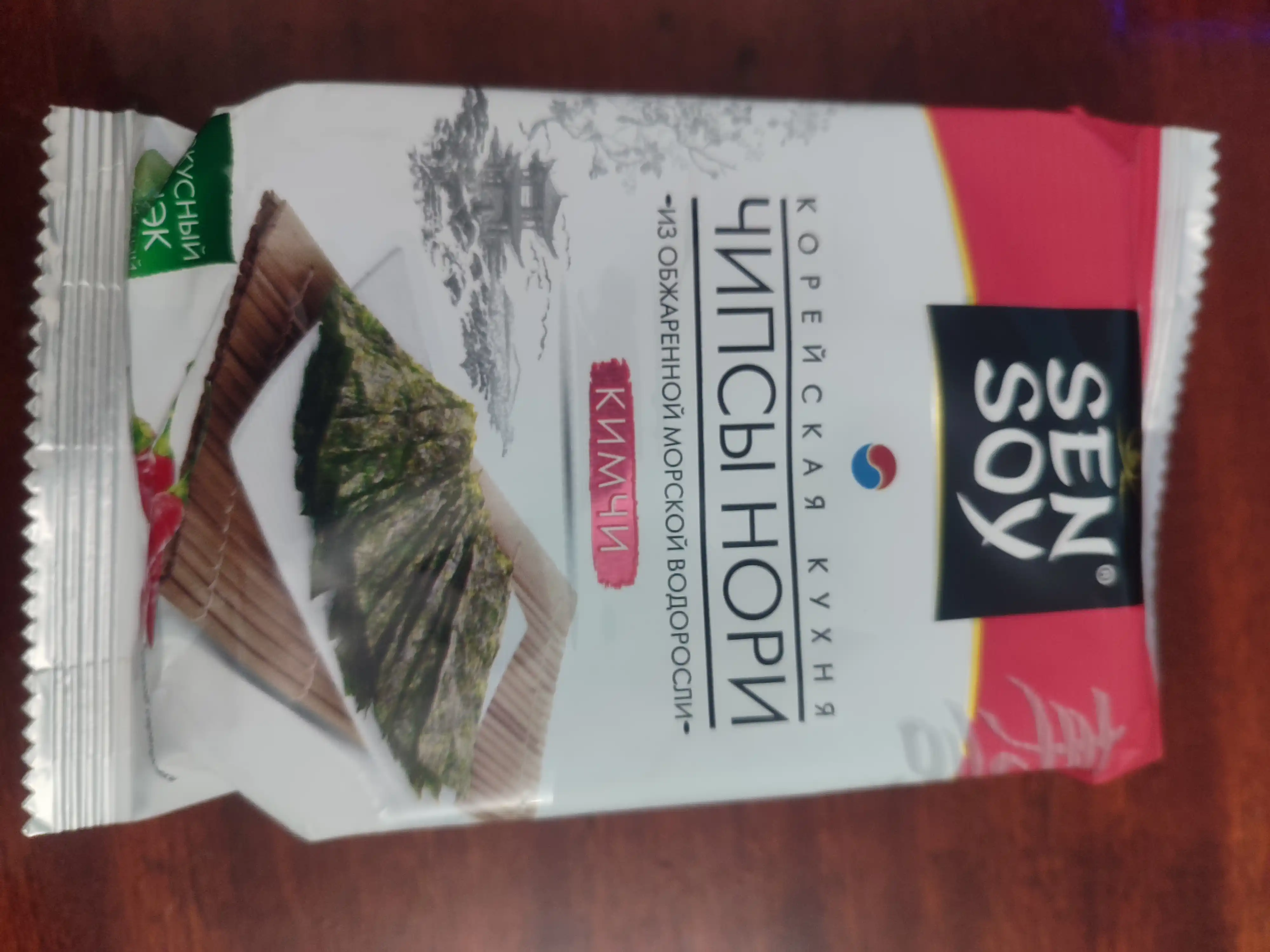 Nori chipslar dengiz o'tidan Sen Soy Kimchi, 4,5 gr