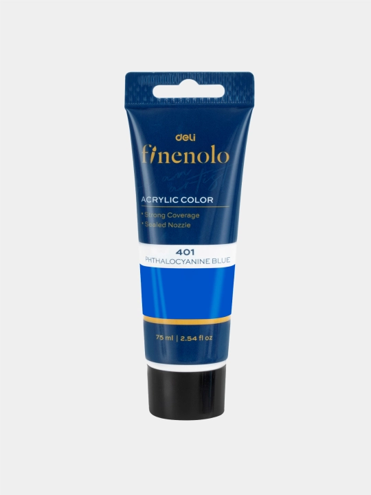 Naychali akril bo'yoq Phthalocyanine blue Deli EC75-PB, 75 ml q0000047677