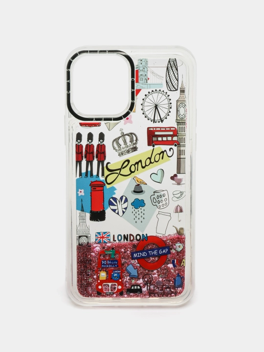 IPhone 11, 12, 13, Pro, Pro Max uchun suyuq yaltiroq shaffof g‘ilof, stressga qarshi
