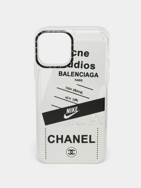 IPhone 11, 12, 13, Pro, Pro Max uchun suyuq yaltiroq shaffof g‘ilof, stressga qarshi