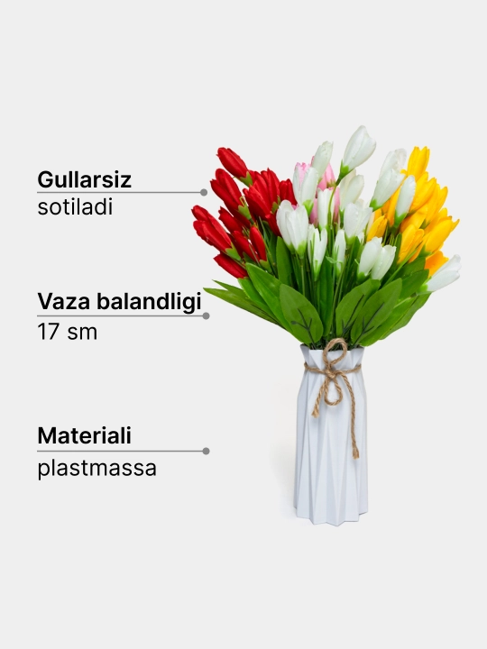 Gullar uchun guldon, plastik, sun'iy gullar va quritilgan gullar uchun