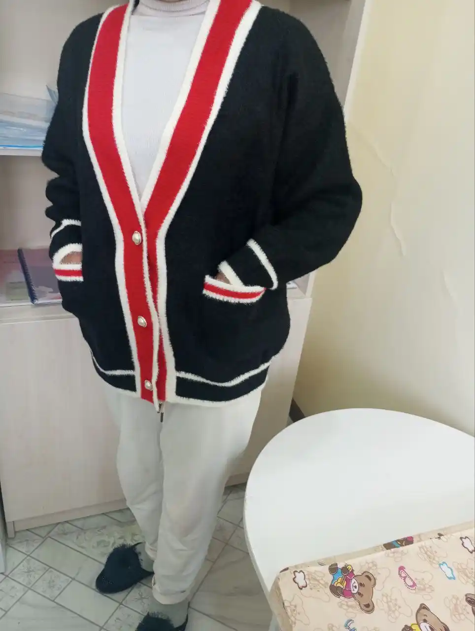 Женский вязаный кардиган, накидка oversize