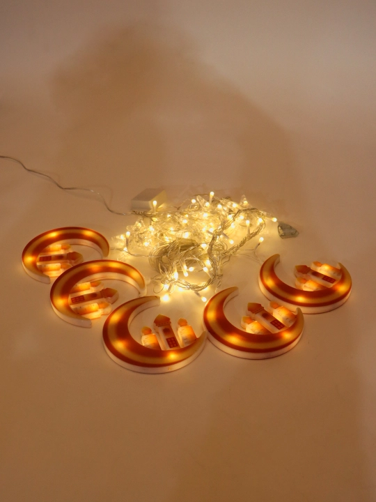 Гирлянда LED, луна со звездами, Ramadan
