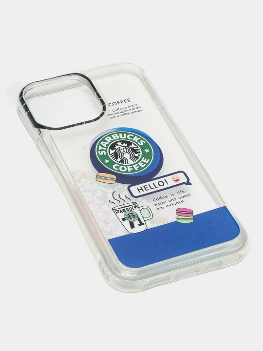 IPhone 11, 12, 13, Pro, Pro Max uchun suyuq yaltiroq shaffof g‘ilof, stressga qarshi
