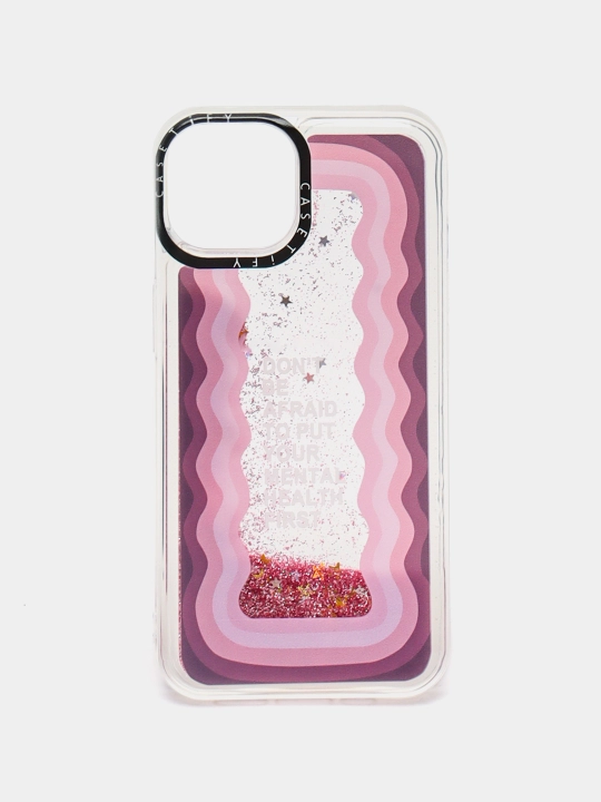 IPhone 11, 12, 13, Pro, Pro Max uchun suyuq yaltiroq shaffof g‘ilof, stressga qarshi
