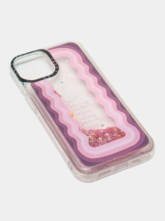 IPhone 11, 12, 13, Pro, Pro Max uchun suyuq yaltiroq shaffof g‘ilof, stressga qarshi